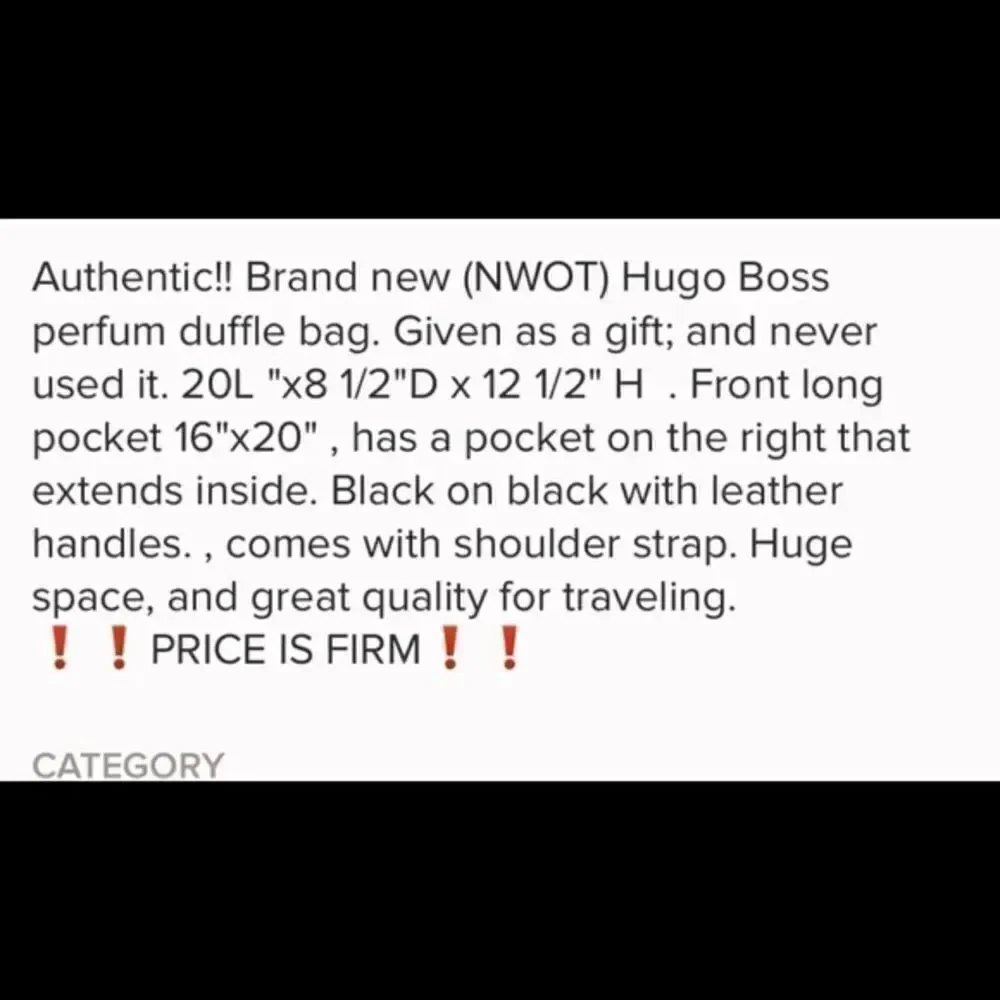 Hugo Boss perfume duffle Bag🎁